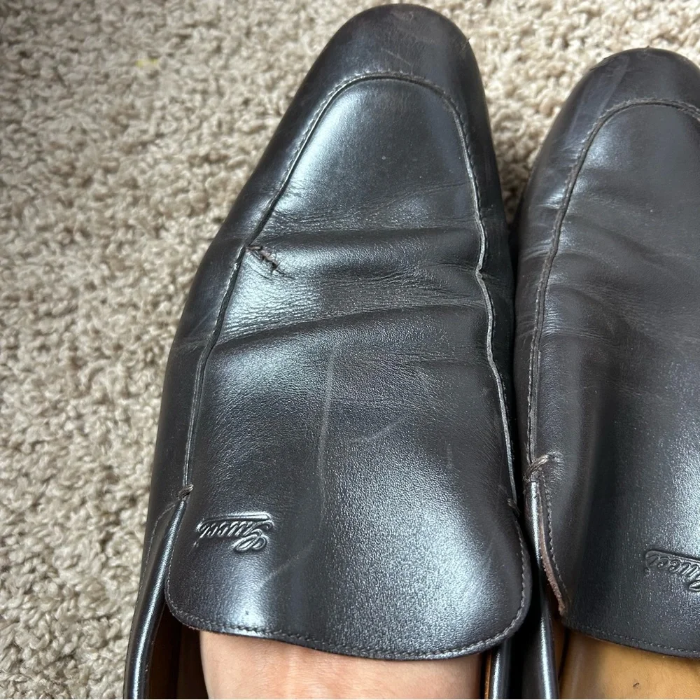 M Vintage Gucci Dark Brown Genuine Leather Goodyear Loafers Size 9.5 |F20